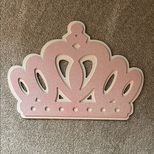 Pink Glitter Crown Wall Decor
